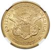20 dolarów, 1856, Filadelfia; typ Liberty Head;, no motto Fr. 169, KM 74.1; złoto próby 900, ok. 3..