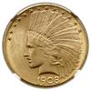 10 dolarów, 1908 D, Denver; typ Indian Head, with motto; Fr. 168, KM 130; złoto próby 900, ok. 16...