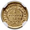 1 dolar, 1854, Filadelfia; typ Liberty Head; Fr. 84, KM 73; złoto próby 900, ok. 1.67 g; nakład: 7..