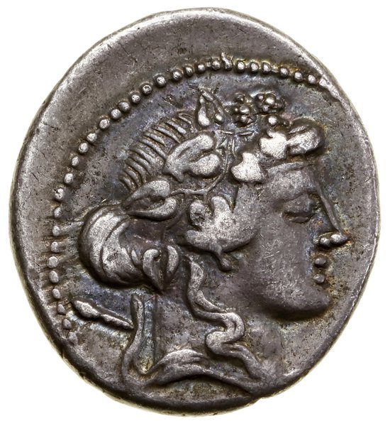 Denar, 78 pne; Rzym; Aw: Głowa Bachusa w prawo, 