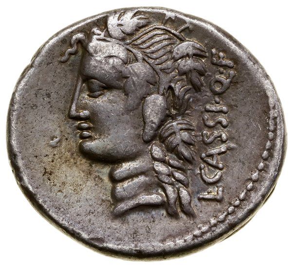 Denar, 78 pne; Rzym; Aw: Głowa Bachusa w prawo, 
