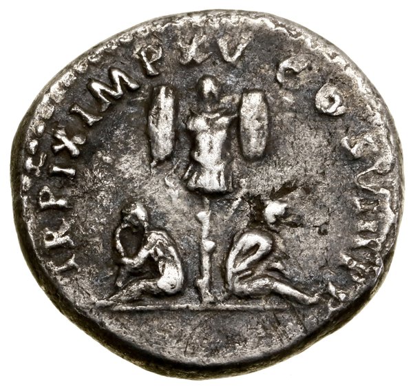 Denar, 80, Rzym; Aw: Głowa cesarza w wieńcu laur