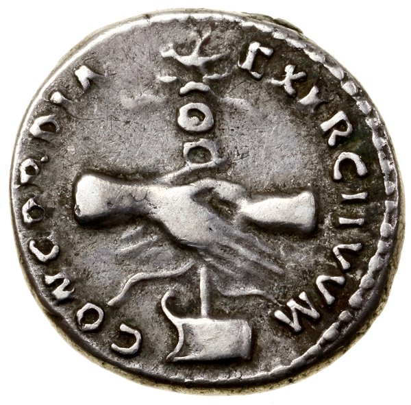 Denar, 97, Rzym; Aw: Popiersie cesarza w wieńcu 