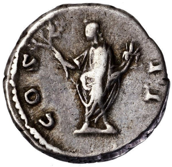 Denar, 145–147, Rzym; Aw: Głowa cezara, bez wień