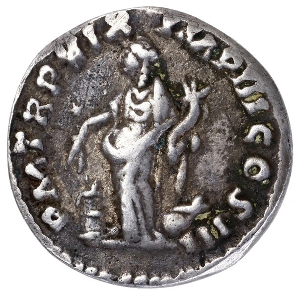 Denar, 165–166, Rzym; Aw: Głowa cesarza w wieńcu