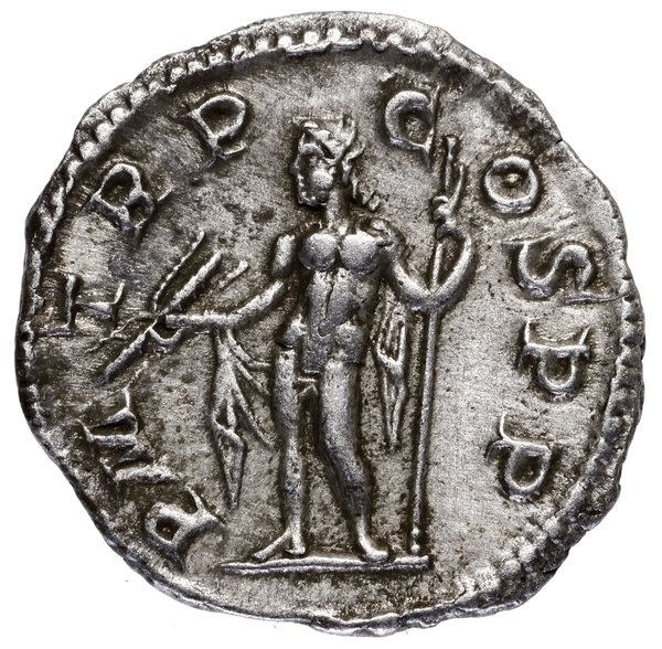 Denar, 222, Rzym; Aw: Popiersie cesarza w wieńcu