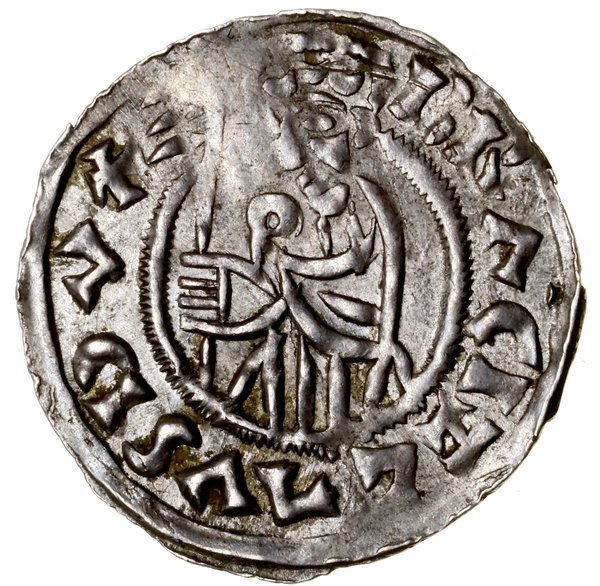 Denar, bez daty (przed 1050), Praga; Aw: Postać 