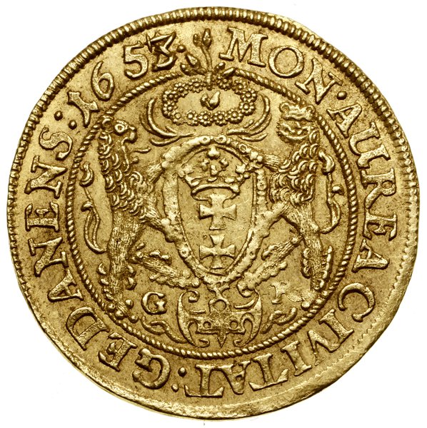 Dukat, 1653/1, Gdańsk; Aw: Popiersie króla w zbr