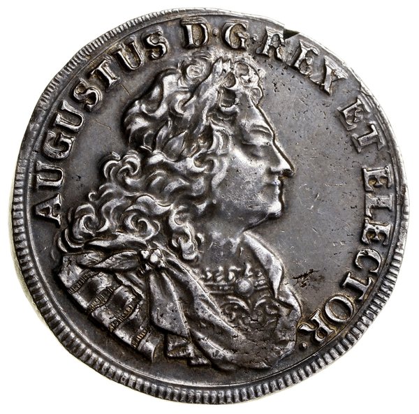 2/3 talara (gulden), 1708, Drezno; Aw: Popiersie