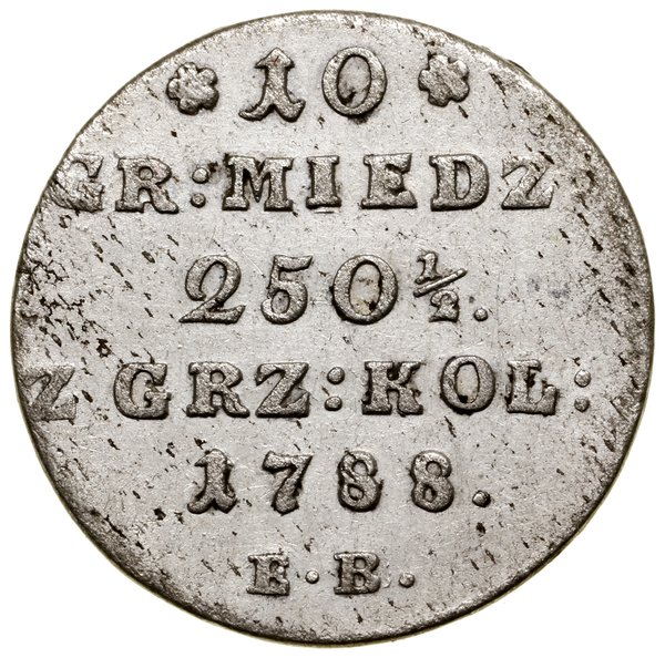 10 groszy miedziane, 1788 EB, Warszawa