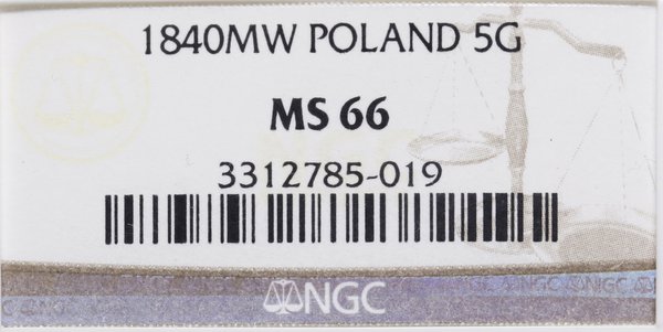 5 groszy, 1840 MW, Warszawa
