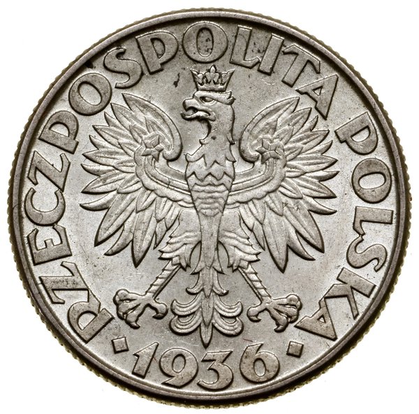 zestaw: 5 złotych i 2 złote, 1936, Warszawa; Żag