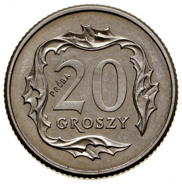 20 groszy, 1991; Warszawa; moneta z wypukłym nap