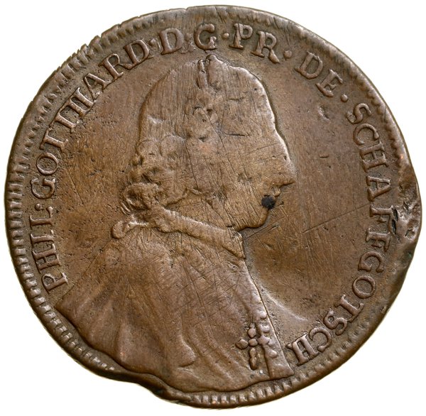 Odbitka w miedzi monety pięciodukatowej z roku 1748