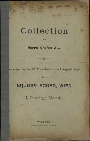 Katalog aukcyjny Brüder Egger „Collection des He