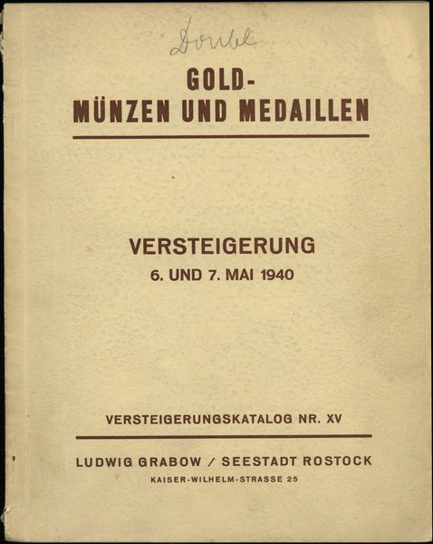 Katalog aukcyjny Ludwig Grabow „Gold-Münzen und 