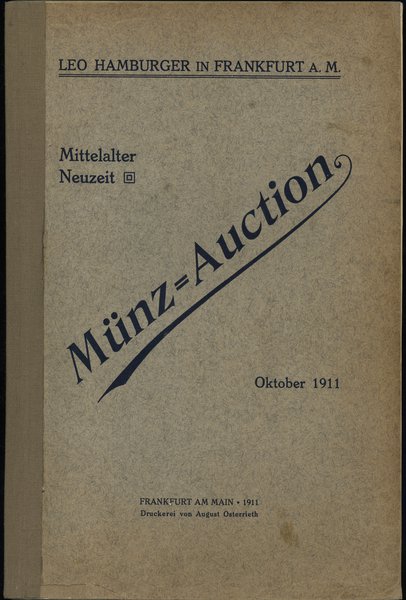 Katalog aukcyjny Leo Hamburger „Münzen und Medai