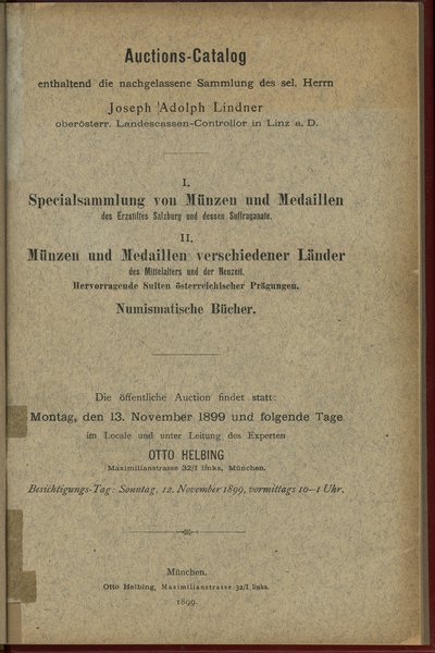 Katalog aukcyjny Otto Helbing „ Sammlung des sel