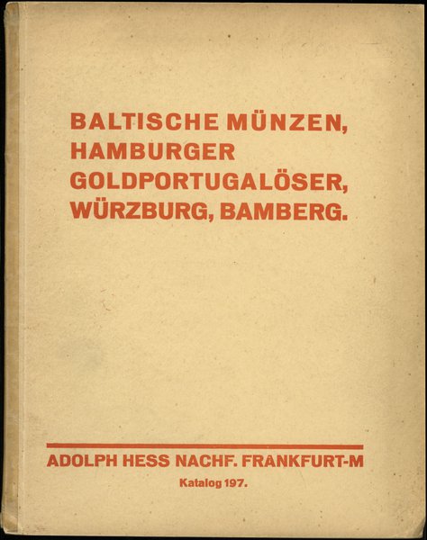 Katalog aukcyjny Adolph Hess Nachf. „Baltische M