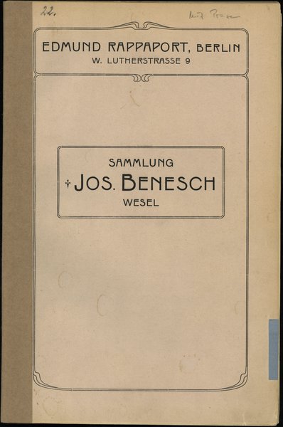 Katalog aukcyjny Edmund Rappaport „Sammlung Jos.