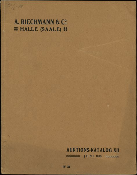 Katalog aukcyjny A. Riechmann & Co. „Auktions-Ka