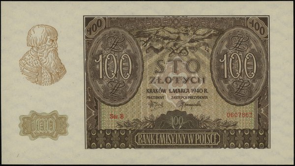 100 złotych, 1.03.1940