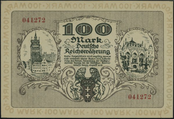 100 marek, 31.10.1922; numeracja 041272; Jabł. 3