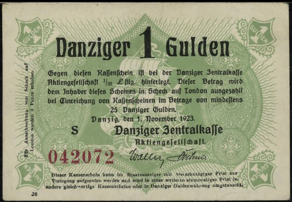 1 gulden, 1.11.1923