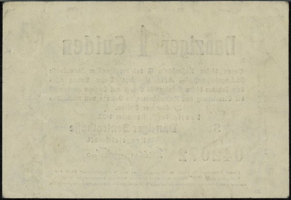 1 gulden, 1.11.1923; seria S, numeracja 042072, 