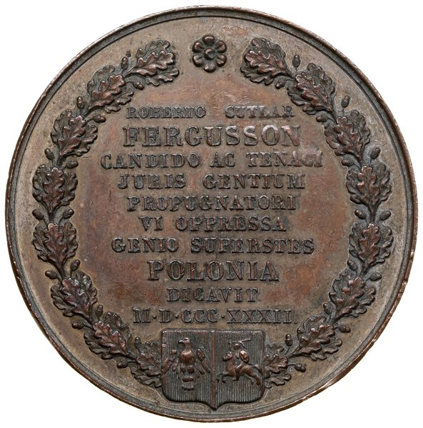 Medal pamiątkowy, 1832, projektu Władysława Tomasza Kazimierza Oleszczyńskiego, Paryż