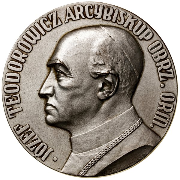 Medal na pamiątkę 25. rocznicy biskupstwa Józefa Teodorowicza (1864–1938), 1927, projektu Wojciecha Przedwojewskiego, Warszawa