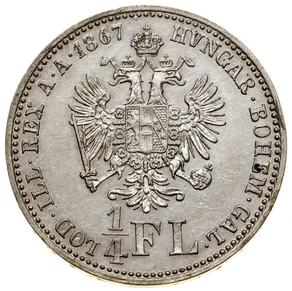 1/4 florena, 1867 A, Wiedeń; Herinek 658, KM 221