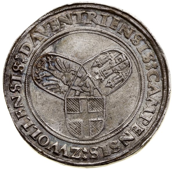 Écu, 1555, Deventer; Aw: Półpostać Karola V, z m