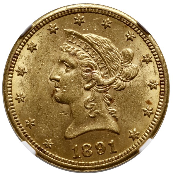10 dolarów 1891 CC, Carson City; typ Liberty Hea