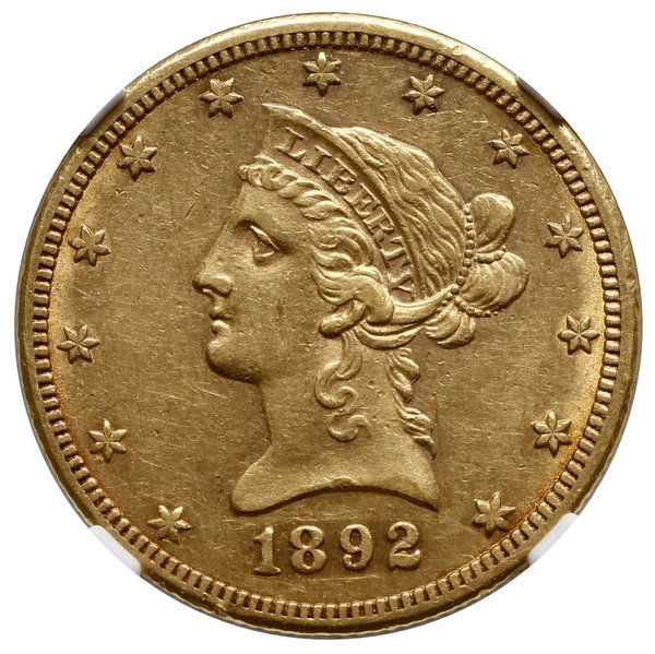 10 dolarów 1892 CC, Carson City; typ Liberty Hea