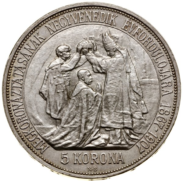 5 koron, 1907 KB, Kremnica