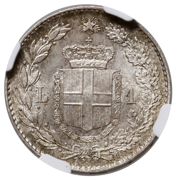 1 lira, 1887 M, Mediolan; Gnecchi 1, KM 24, Paga
