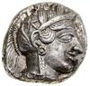 Tetradrachma (naśladownictwo monety ateńskiej), V–IV w. pne; Aw: Głowa Ateny w prawo, w hełmie prz..