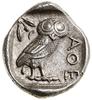 Tetradrachma (naśladownictwo monety ateńskiej), V–IV w. pne; Aw: Głowa Ateny w prawo, w hełmie prz..