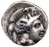 Stater, ok. 400–350 pne; Aw: Atena ze Skyllą na hełmie, w prawo; Rw: Byk szarżujący w prawo, u gór..