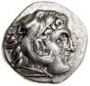 Drachma naśladująca typ Aleksandra III Macedońskiego, ok. 310–301 pne, Lampsakos; Aw: Głowa Herakl..