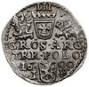 Trojak, 1600, Olkusz; w legendzie awersu POLON, popiersie króla z roku 1599; Iger O.00.1.b, Kop. 1..