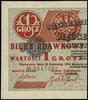 Bilet zdawkowy – 1 grosz, 28.04.1924; nadruk na 