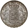 5 franków, 1872, Bruksela; De Mey 93, KM 24; piękne.