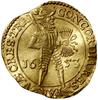 Dwudukat, 1653; Aw: W obwódce perełkowej rycerz stojący w prawo, w prawej dłoni trzyma miecz, w le..