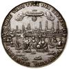 10 dukatów (odbitka w srebrze), 1653; Aw: Panorama Hamburga z wpływającymi doń statkami, HAEC VRBS..