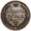 Rubel, 1854, Petersburg; w wieńcu 7 gałązek laur
