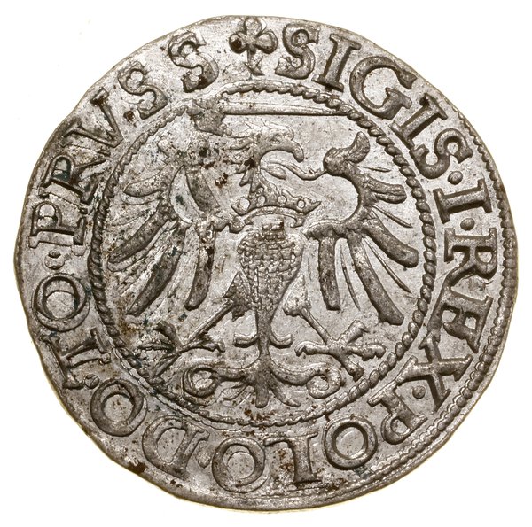 Grosz, 1540, Elbląg; w legendzie awersu PRVSS; B