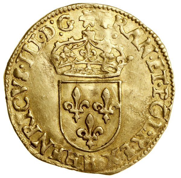 Écu d’or au soleil, 1580 B, Rouen; Aw: Ukoronowa