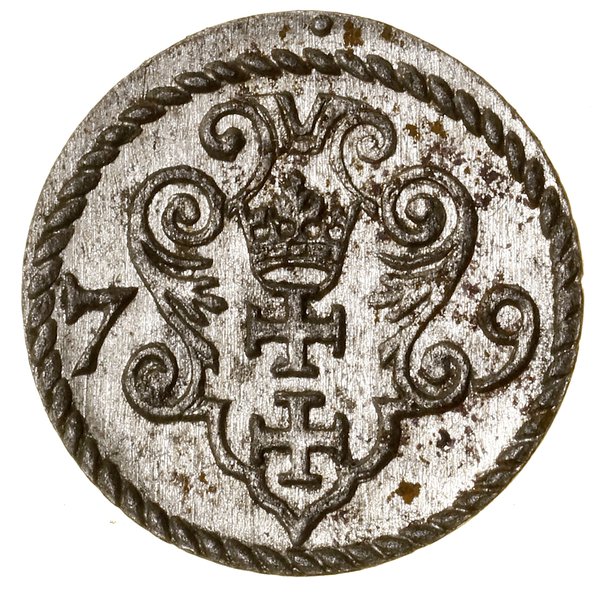 Denar, 1579, Gdańsk; CNG 126, Kop. 7415 (R4), Ku